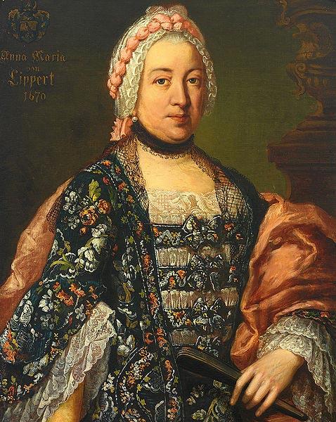 unknow artist Portrait der Anna Maria von Lippert, mit Wappen und Jahreszahl China oil painting art